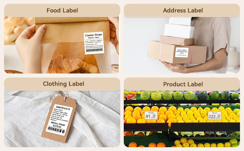 3/5/10 Rolls NiiMbot B21 B1 Label Printer Paper Roll Waterproof Anti-Oil Tear-Resistant Price Tag Pure White Sticker Papers