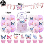 Butterfly Birthday Party Decoration Disposable Party Plates Cup Napkin Tablecloth Butterfly Knìfe Birthday Decoration Baby Showe