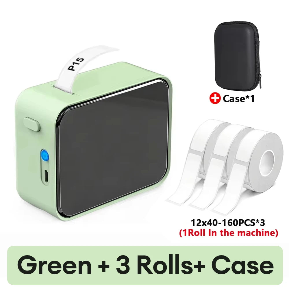 Marklife P15 Label Printer Portable Thermal Printer Inkless Mini Sticker Maker With Adhesive Label Printer As D11/D110/Q30 Print