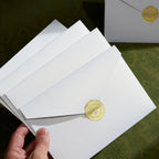 10Pcs Pearl Color Ins Style Envelope Invitations with Gold Sealing Stickers, Multi-Purpose Envelopes for Weddings, Birthdays, Fa