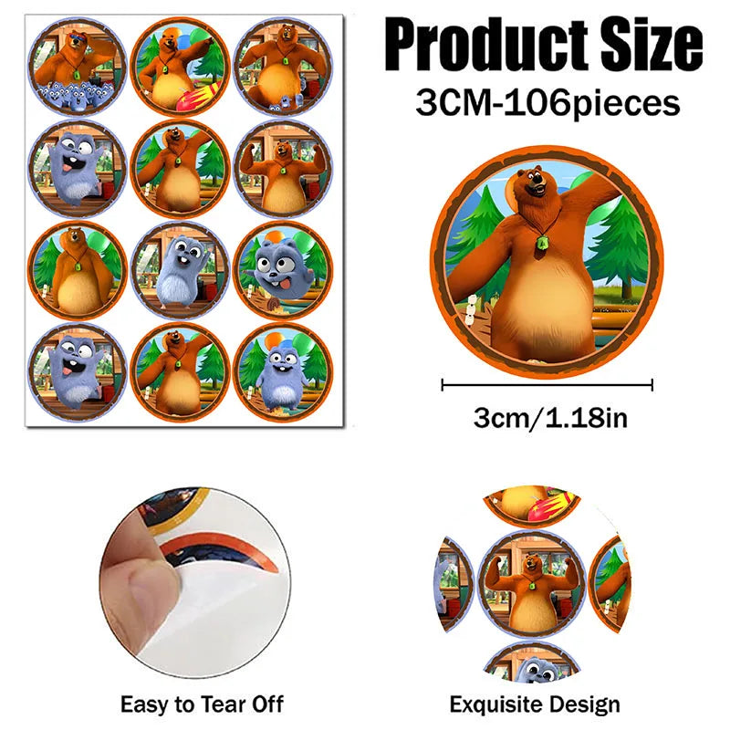 Grizzly and The Lemmings Cartoon Party Supplies Disposable Tableware Paper Plates for Birthday Shower Party Decoration Gifts