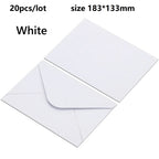 20pcs White Black Kraft Paper Envelopes for Wedding Invitation Greeting Card Black Postcard Photo Packing Paper Gift Envelope