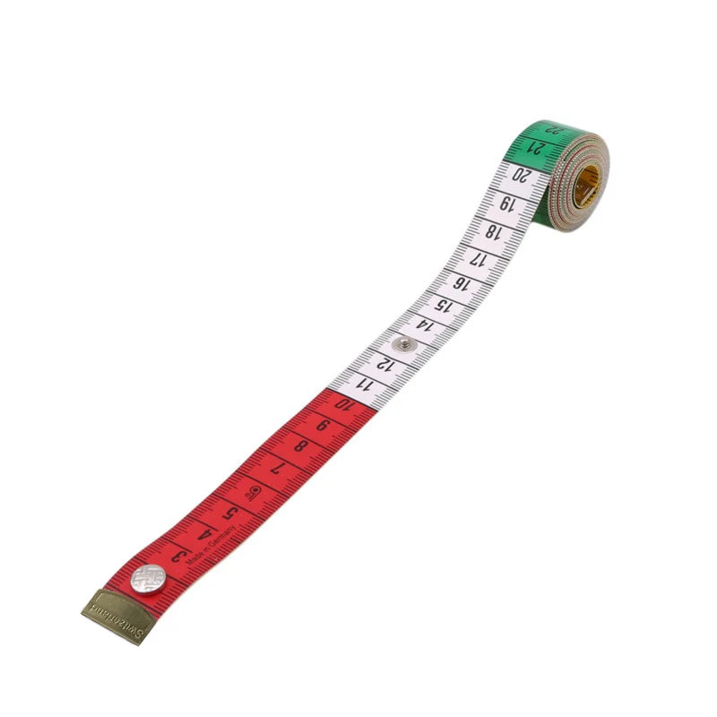 1.5M Soft Tape Measure Tailor's Tape With Snap Fasteners Body Measuring Double-sided Ruler For Needlework Sewing Tool NEW