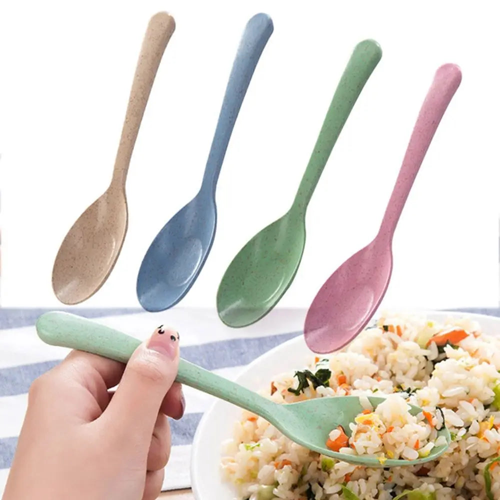 Plastic Bar Kitchen Tools Pudding Dessert Cake Party Wheat Straw Spoon Spoon Rice Scoop Scoop