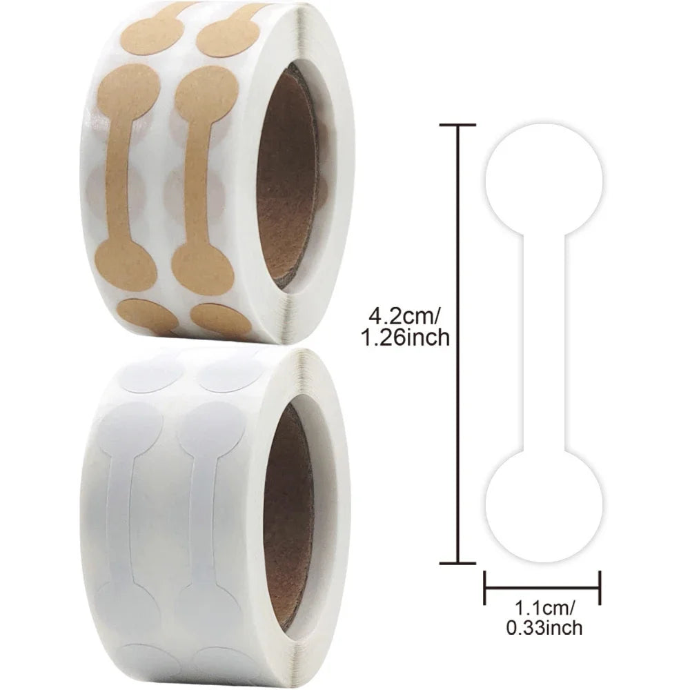 500/1000pcs Jewelry Price Tags Jewelry Tag Self Adhesive White Blank Price Tags for Necklace Earring Bracelet Price Round Labels