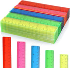 30 Pcs 6 Inch Plastic Rulers Bulk Flexible Straight Rulers with Inches Centimeters First Day of Gift Office Home Supplies