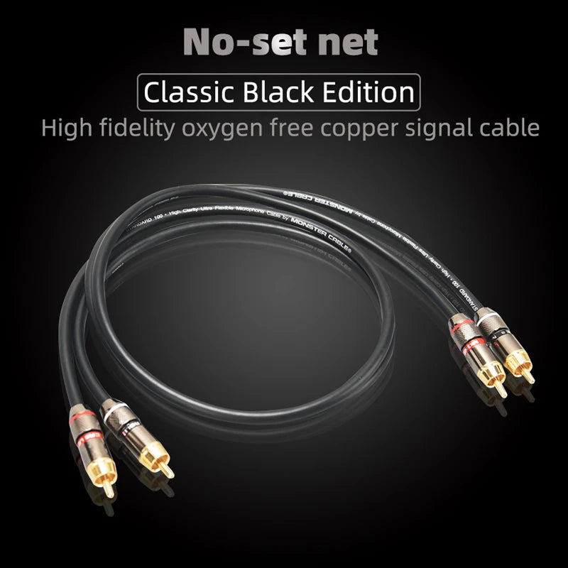 Hi-Fi Fine RCA Cable High Quality 4N OFC HIFI 2RCA-2RCA Male to Male Audio Cable Main Core Independent Shielding One Pair