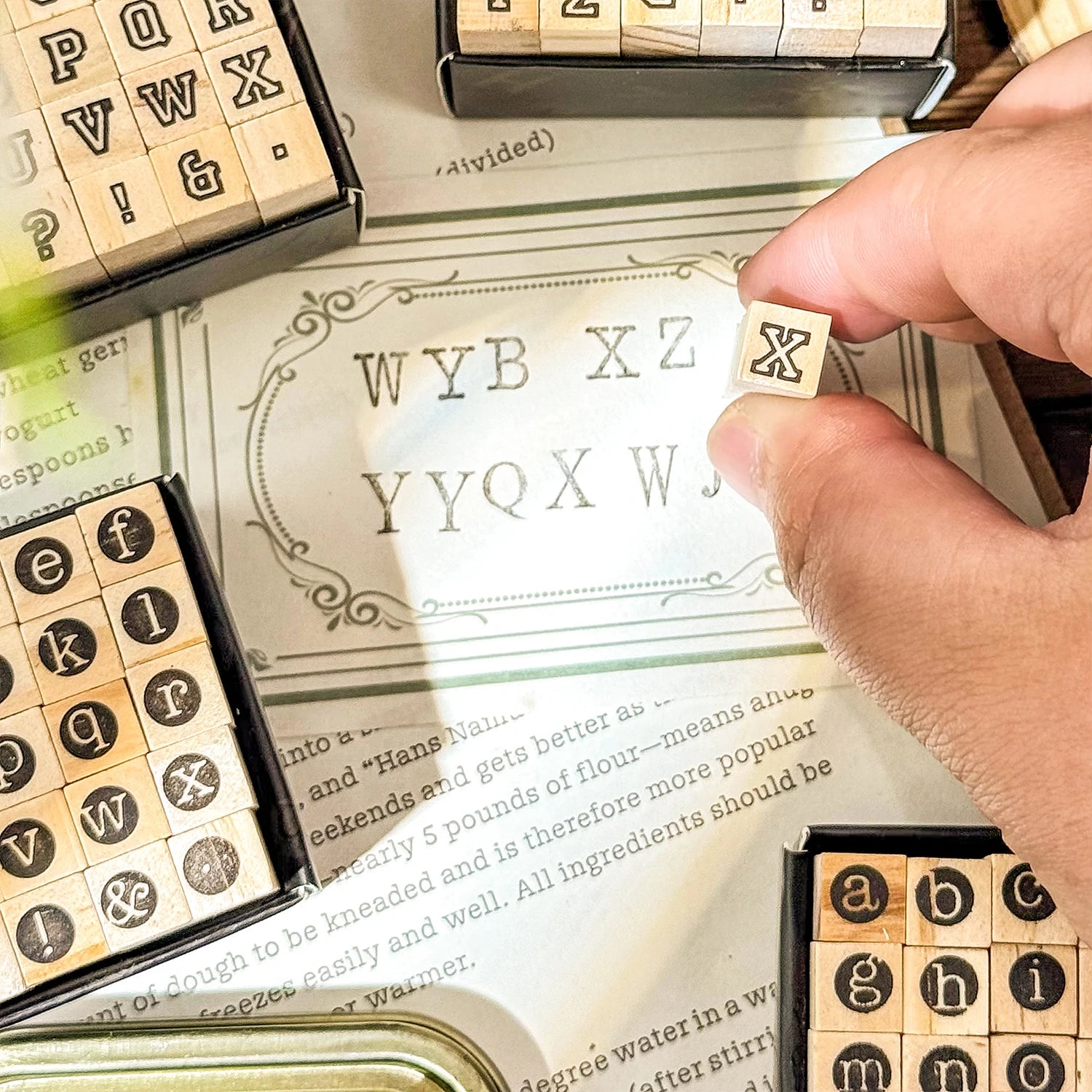 30 Pcs Symbols Retro  A-Z Letters English Digital Hand Notes Seal Typewriter Series Decorative Printing Materials Wood Stamp Set