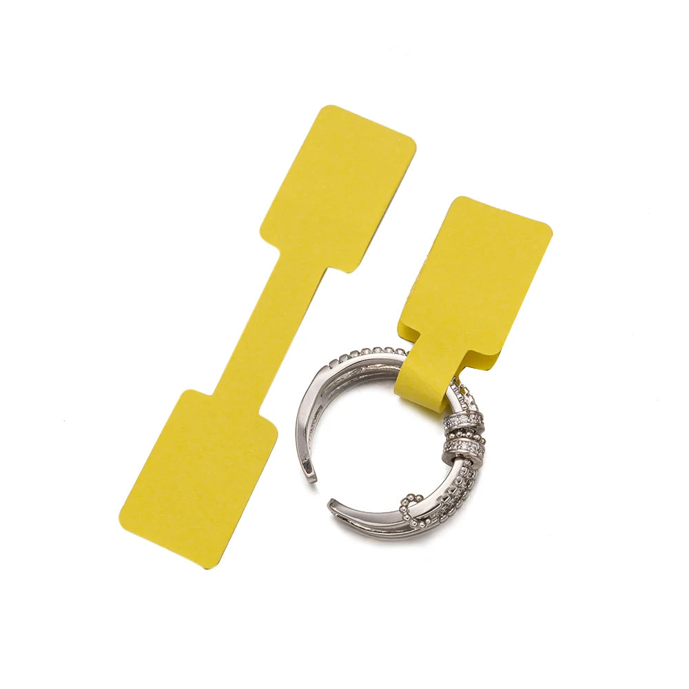 100/200pcs Rectangle Blank Jewelry Price Tag Self Adhesive Barbell Sticker Card Necklace Earring Display Repair Label Packaging