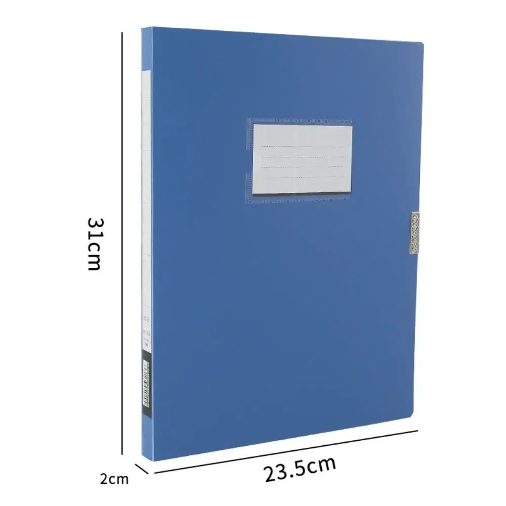 File Organizer Black Blue A4 File Folder Thickened Dustproof Paper Storage Box PP Plastic Document Case Personnel Division