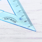 4Pcs Flexible Bendable Rulers Set Student School Supplies Geometry Tool Kit with Straight Ruler Protractor