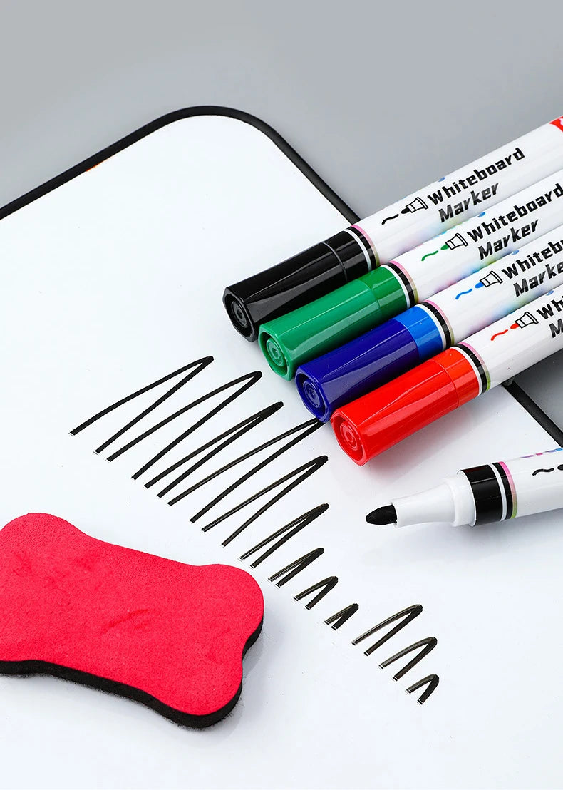 4 Colors Dry Erase Whiteboard Marker Pen Blackboard Erasable Chalk Pens Low Odor White Board Markers Office School Stationery