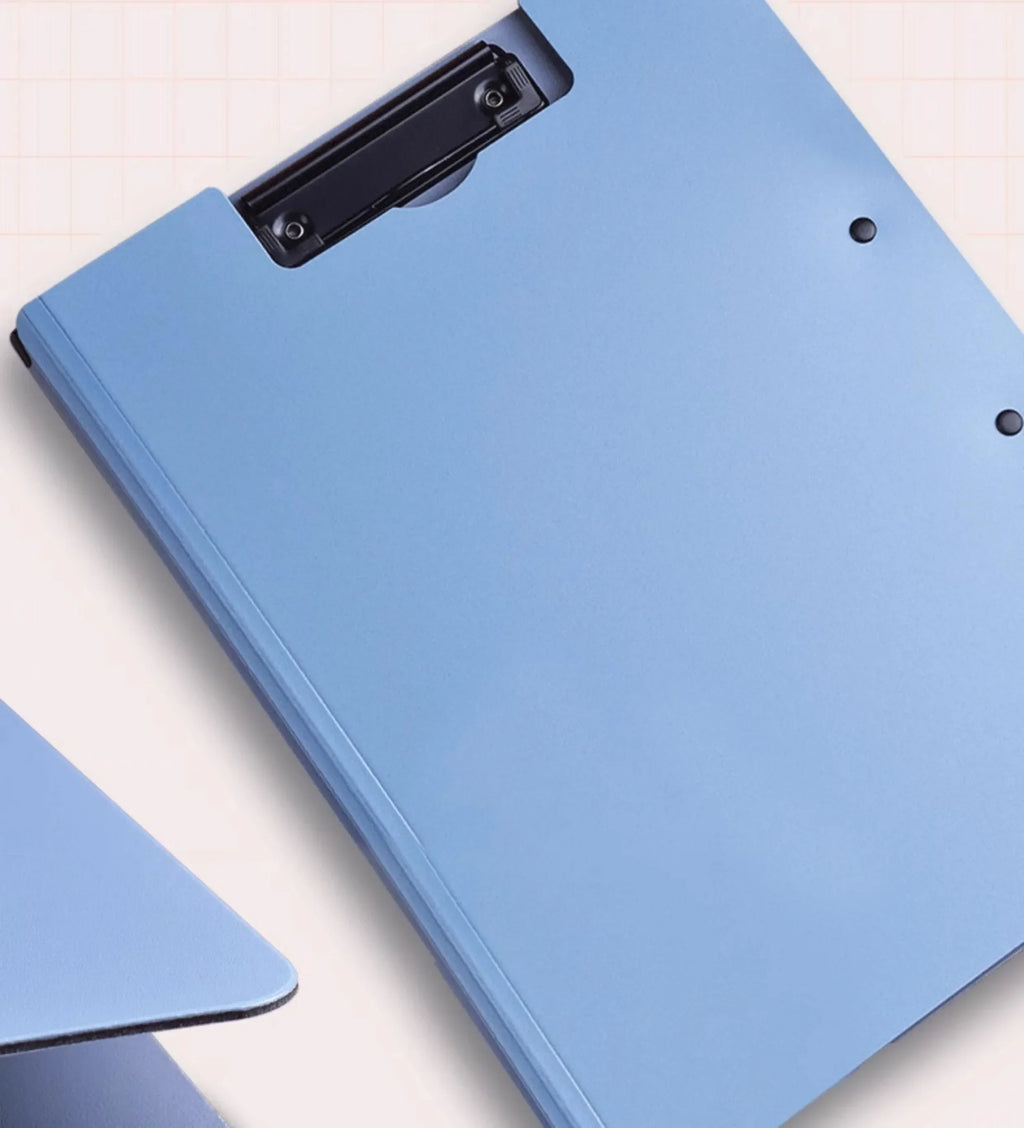 New A4 File Folder Clipboard Writing Pad Memo Clip Board Double Clips Organizer School Office Stationary