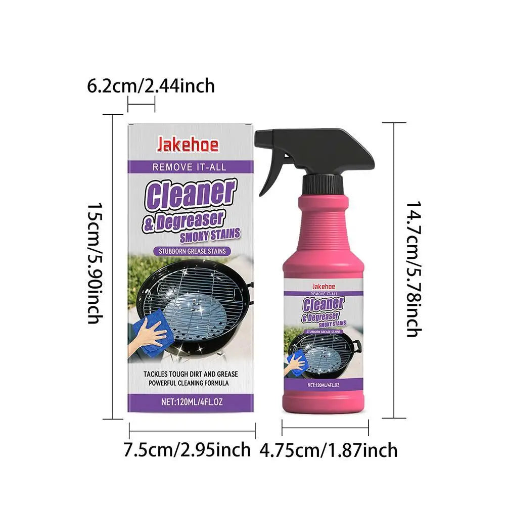 JAKEHOE 120ml Barbecue Rack Cleaner Powerful Cleaning Stubborn Grease Removes Carbon Deposits Safe Formula No Damage for Grill