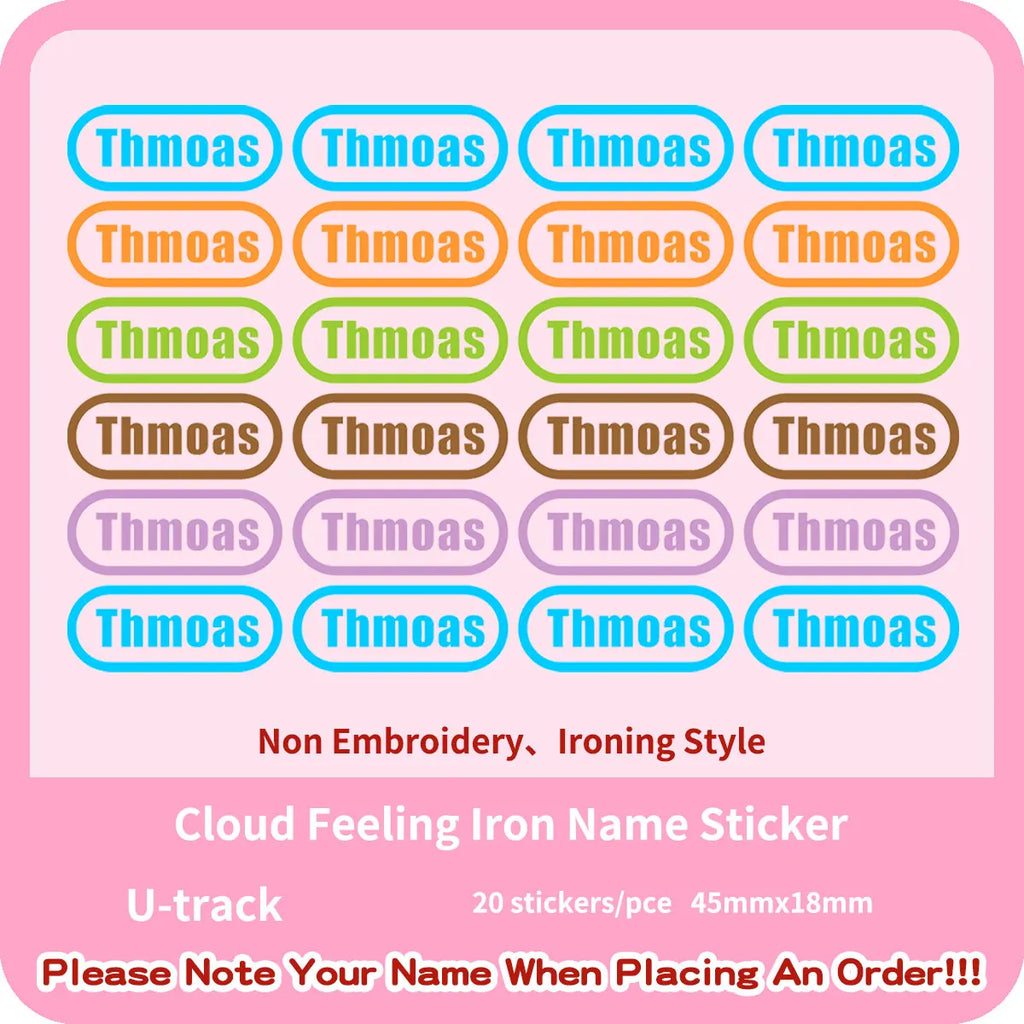 Custom Thermal Embroidery Iron Name Tag Sticker Personalized Washable Sewing Clothing Children Stickers Clothes Babysuit Labels
