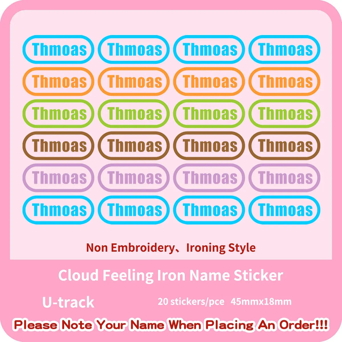 Custom Thermal Embroidery Iron Name Tag Sticker Personalized Washable Sewing Clothing Children Stickers Clothes Babysuit Labels