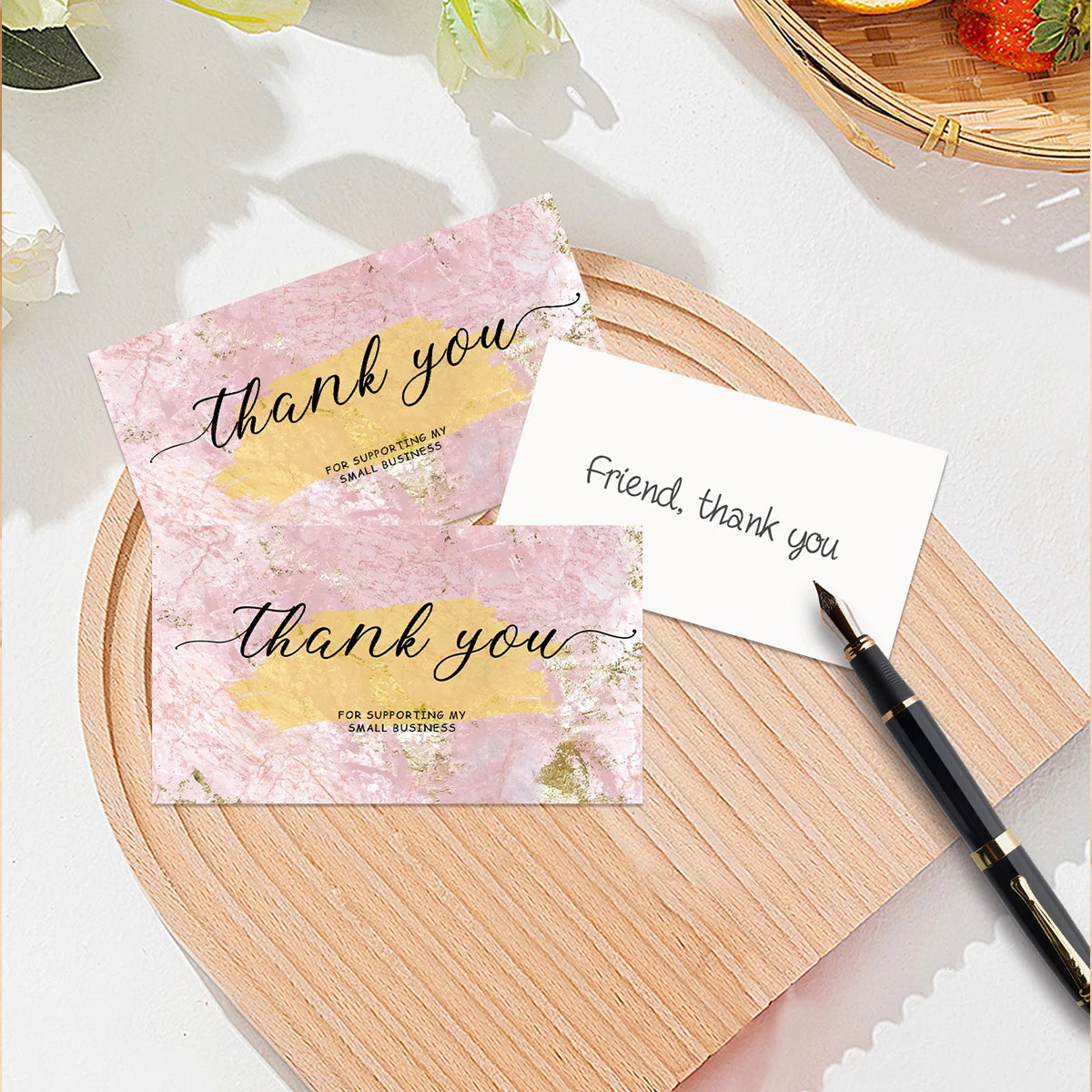 50pcs Thank You Card for Supporting My Small Business Cardstock Thank You Cards for Gift Packaging Party Wedding Invitation Card