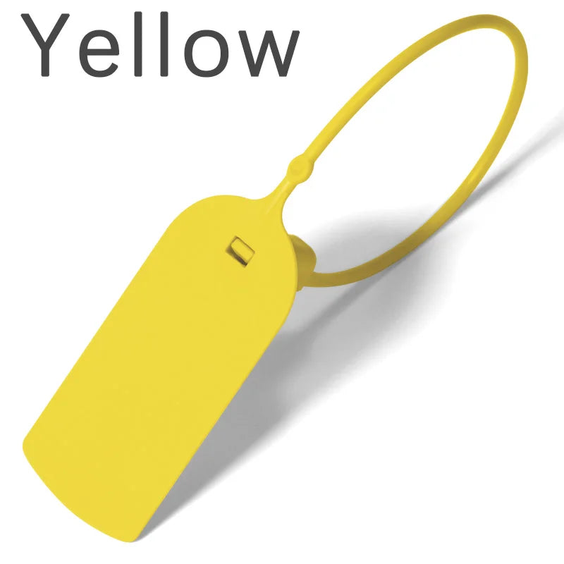 100Pcs Custom Logo Disposable Anti-tamper Plastic Security Seals Hang Tags for Clothing Shoes 200mm 7.8"