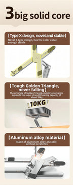 Foldable Laptop Stand 360°Rotation Notebook Table Holder Aluminum Alloy Portable Book Tablet Bracket Open-ended Heat Dissipation