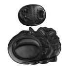 Carving Ink Stone Lotus Shaped Natural Calligraphy Rock Grinding Inkstone Plate Chinese Painting Calligraphie Strong Ink Inkslab