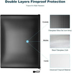 Fireproof Money Bag Flame Resistant Waterproof Document File Pouch Cash Bank Deposit Safe Storage With Pockets Zippers