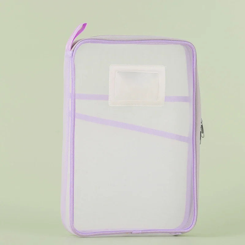 A4 Stationery Storage Bag Double-layer Mesh Zipper Bag Large Capacity Organizer Folders School Office Supplies Toy Storage
