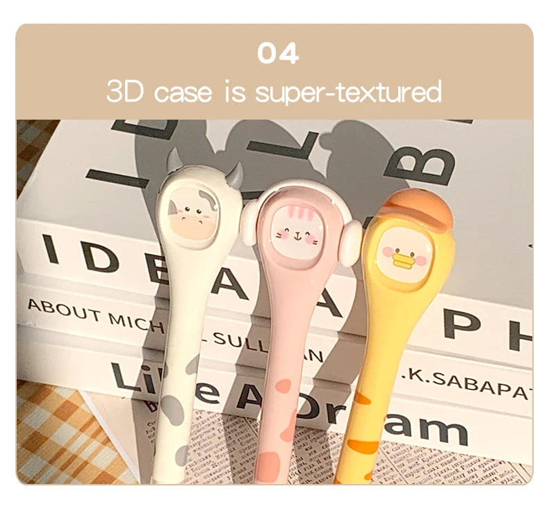 Students Lovely Mute Cow Duck Cat Correction Hand-held Pencil style Altered Large Capacity Smooth Fall