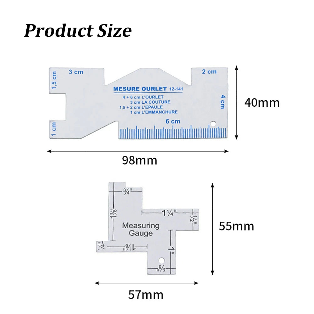 1/2pcs Precision Seam Measuring Gauge Quilting Ruler Template Sewing Ruler Patchwork Sewing Quilting Craft Accessories Tools