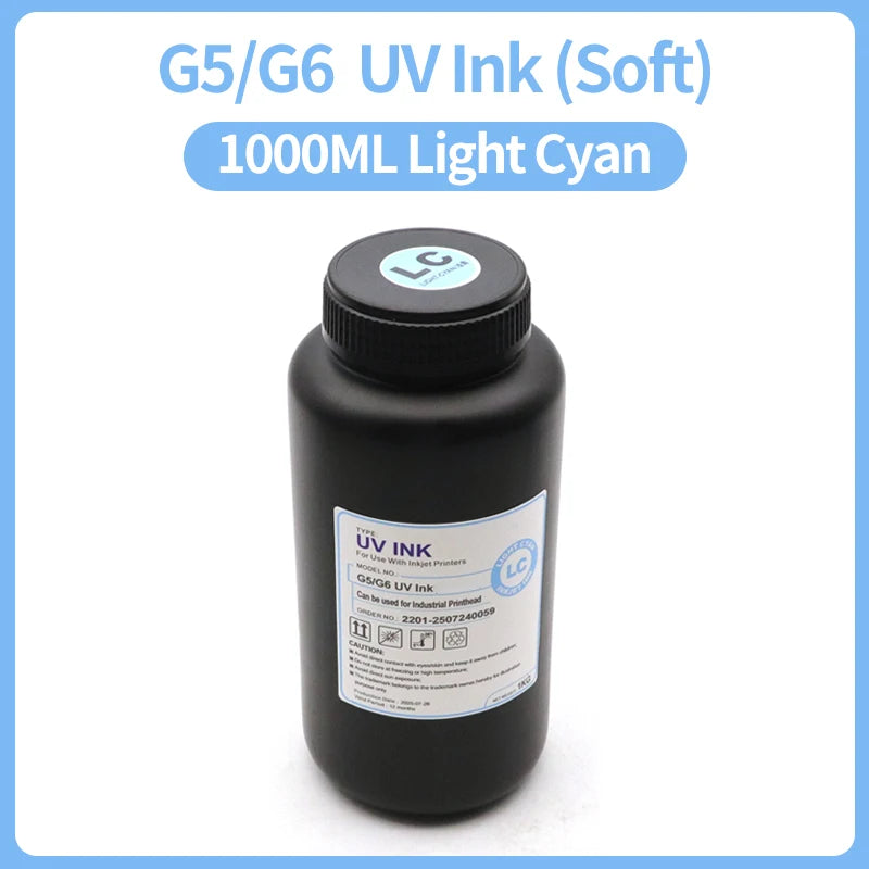 1000ML LED Curable UV Ink For Ricoh G5 G6 Gen3 Gen4 Gen4L Gen5 Gen5i Gen5S Gen6 G3 G4 G5i Printhead Hard Soft Neutral UV Ink