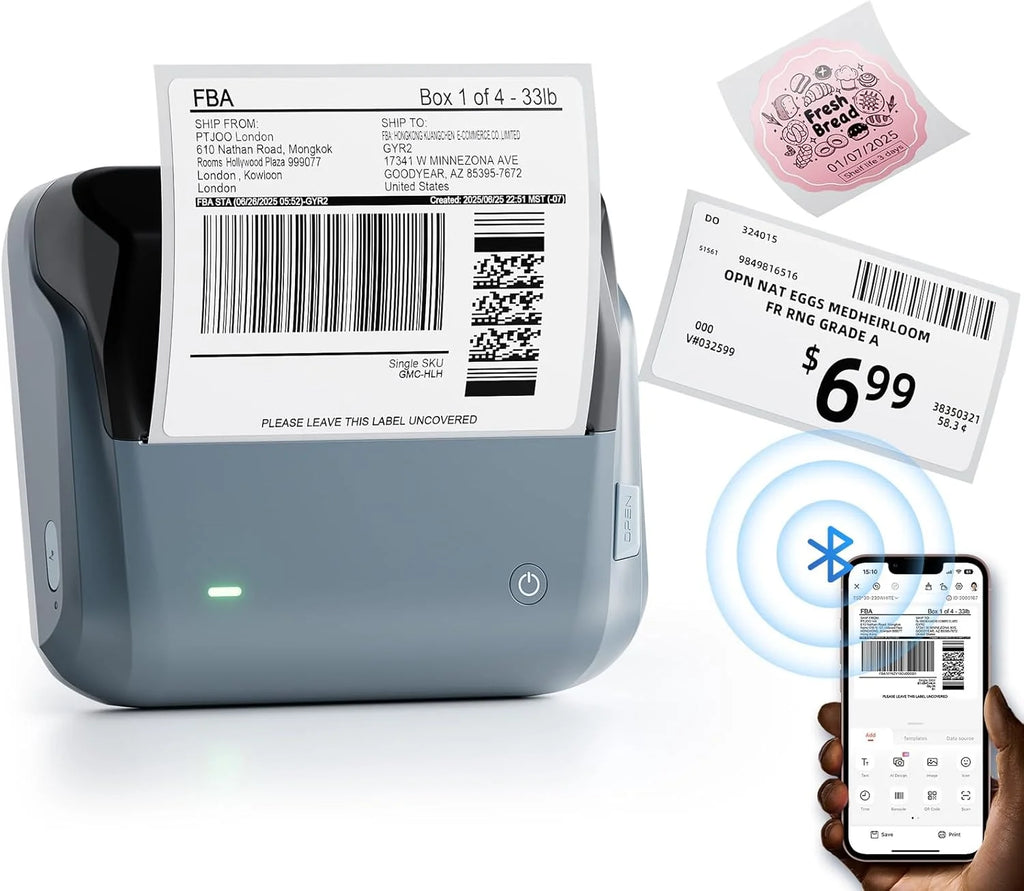 NIIMBOT B4 Potable 4inch Label Printer 20-110mmm Print Width Label Shipping Barcode Sitcker Big Size Multiple Devices Connected