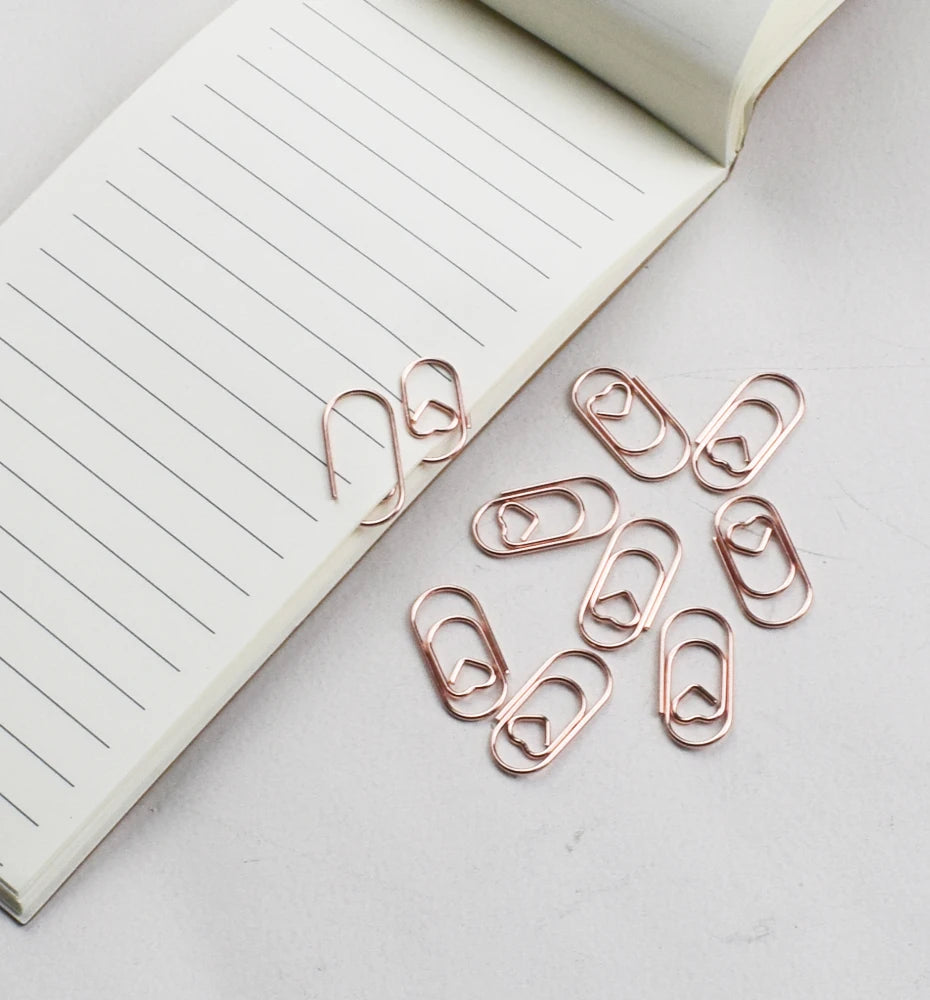 10pcs Mini Metal Paperclip Bookmark Binder Marking Paper Clips School Office Accessories