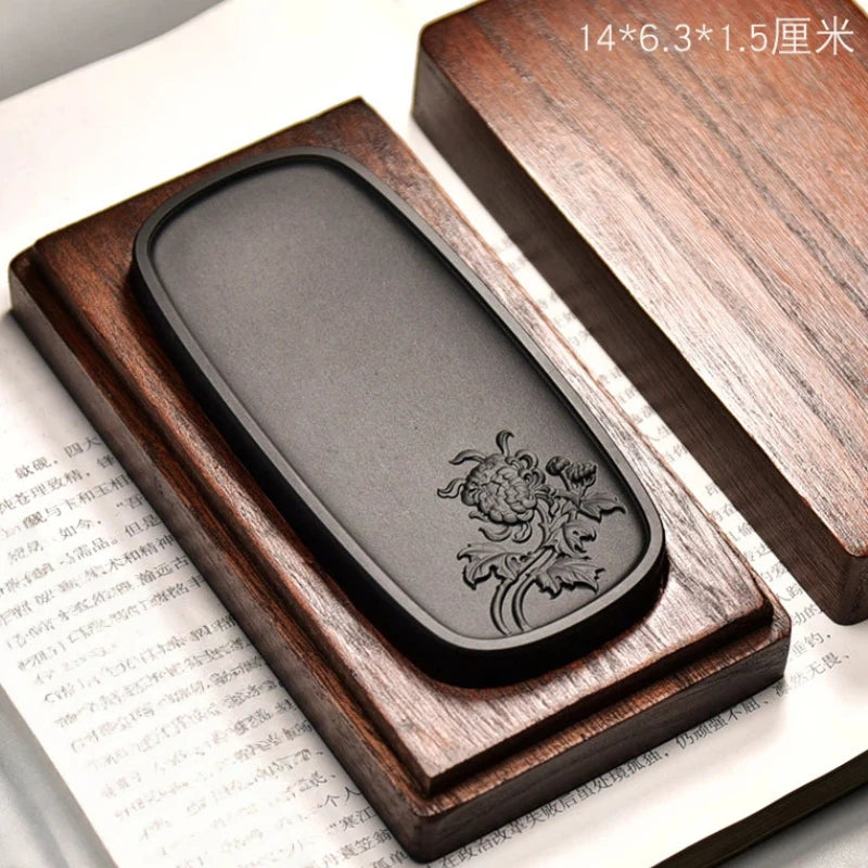 Natural Raw Stone Ink Stone Traditional Painting Calligraphy Writing Grinding Inkslab Chinese Style Vintage Desktop Ornaments