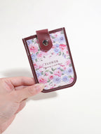 1PC Oil Painting Floral Pattern Card Holder,Pull-Out Multi-Card Slots,Suitable for ID Cards,Bank Cards, Business CardsStorage