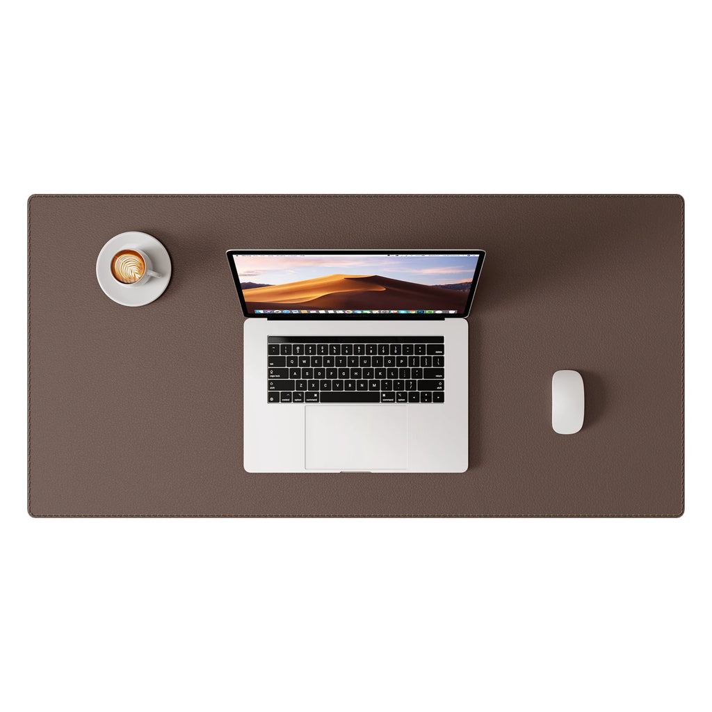 Desk Pad Protector, Mouse Pad, Office Desk Mat, Non-Slip with Stitched Edges PU Leather Desk Blotter for Office Home School