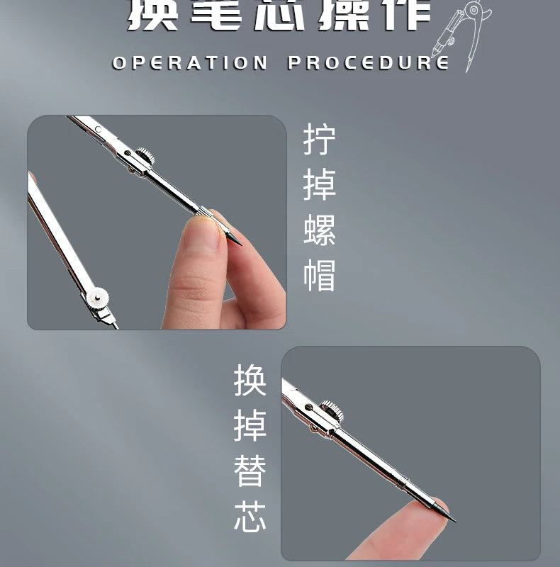 M&G Compass Drawing Tool Metal Geometric Protractor Engineering Protractor Drawing Tool, Suitable for Students and Carpenters