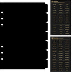 A5/A6 6 Sheets Binder Paper Dividers Page Dividers Notebook Dividers Binder Tabs Dividers Plastic Tabs Dividers Tabs for Binder
