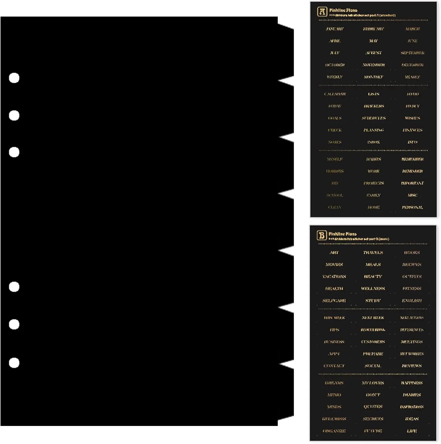 A5/A6 6 Sheets Binder Paper Dividers Page Dividers Notebook Dividers Binder Tabs Dividers Plastic Tabs Dividers Tabs for Binder
