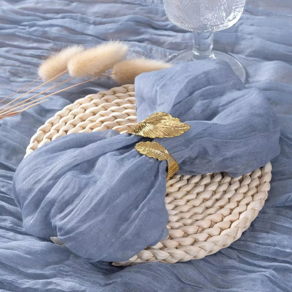 12 PCS Gauze Table Napkins 20x20 Inch Soft Cheesecloth Wrinkled Dinner Napkins for Weddings Party Reception Anniversary