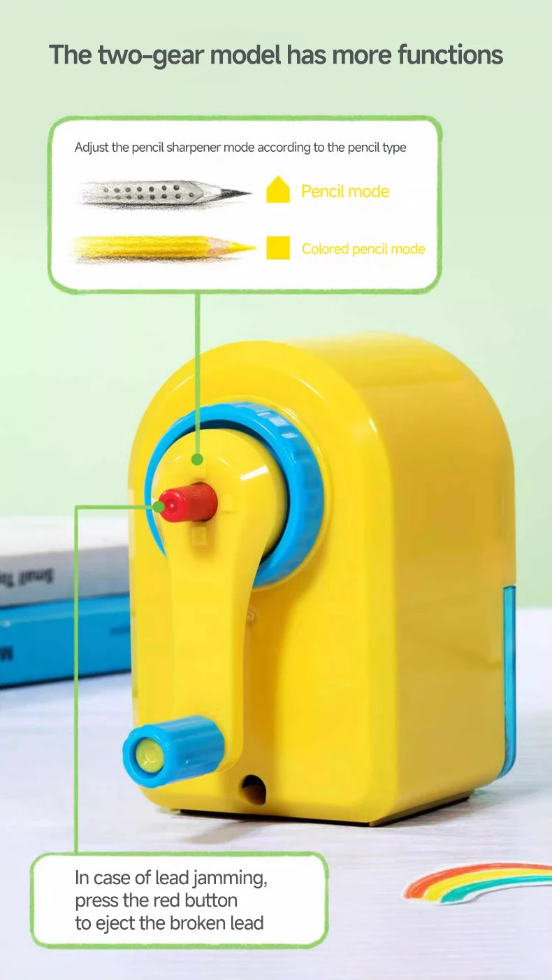 Faber-Castell Automatically Enters Lead Pencil Sharpener Desktop Rotary Anti Sticking Lead Second gear Hand-cranked Sharpener