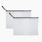 12-Piece Plastic Mesh Zip File Bag, Waterproof and Tear-Resistant File Folder, Multi-Size Zip File Bag for School Office Home Tr