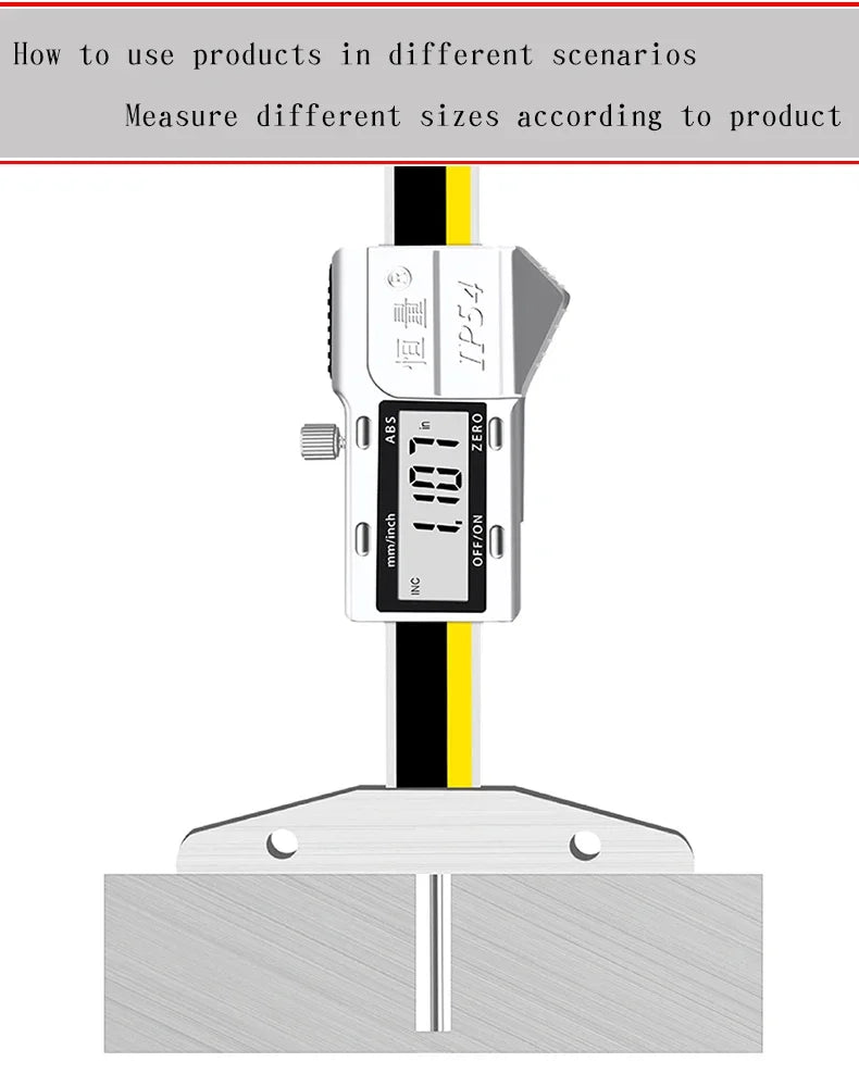 Thin Rod With Table Digital Display Depth Ruler 0-50 0-100 0.01mm Small Hole Needle Probe Depth Ruler Stainless Steel Caliper