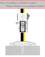 Thin Rod With Table Digital Display Depth Ruler 0-50 0-100 0.01mm Small Hole Needle Probe Depth Ruler Stainless Steel Caliper