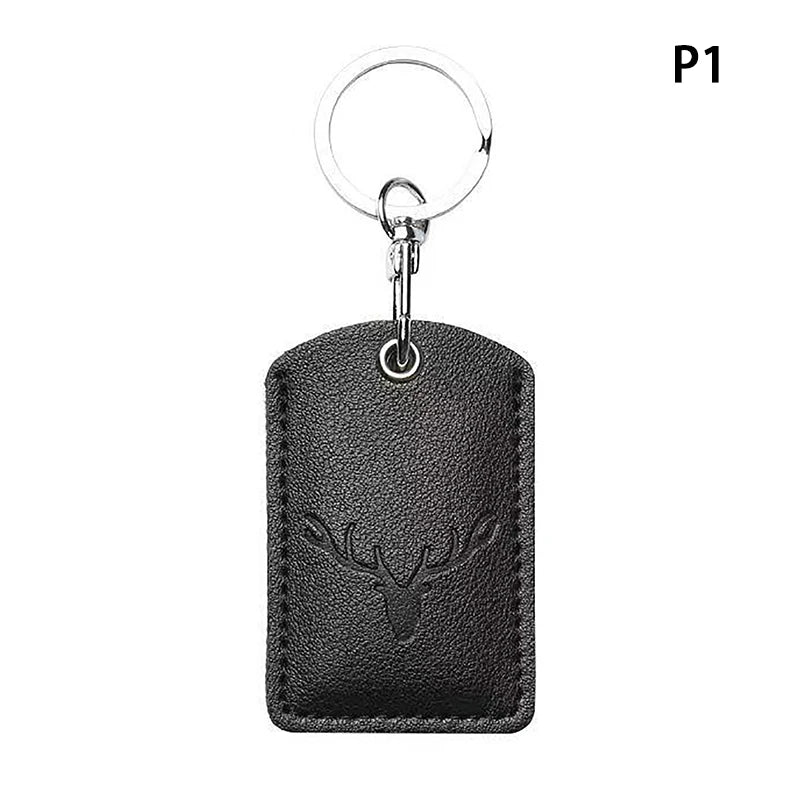 Access Card Case Leather Card Holder Keychain Key Ring Door Lock Access Tags ID Card Case Keychain Access Card Bag