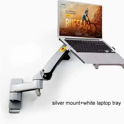 NB F150 F15T 3-12kg 100x100 Gas Spring Dual Arm Laptop Wall Mounted Bracket 13'-27' Notebook Holder Stand Aluminum Retractable