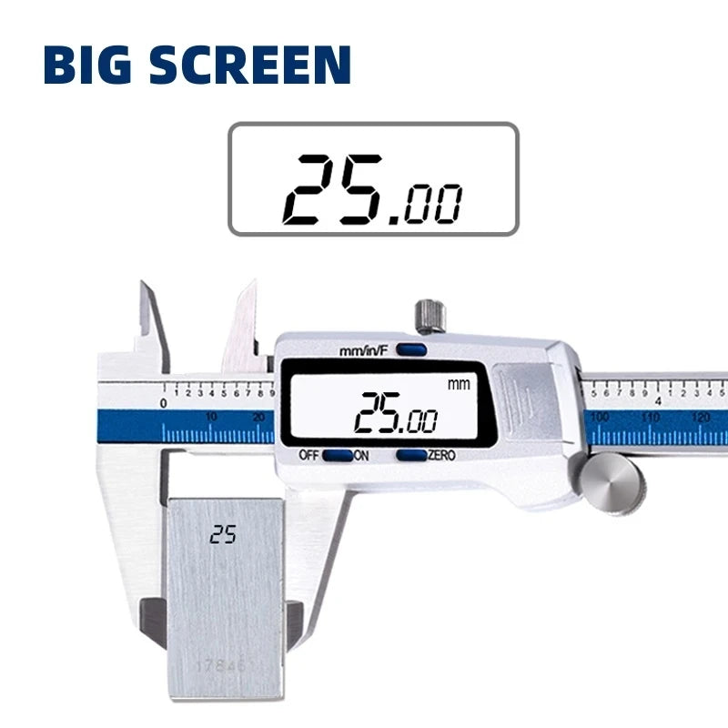 ET52 Stainless Steel 0.01mm High Precision Measure 150mm Digital Caliper mm/inch/Fraction Zero Setting Electronic Caliper
