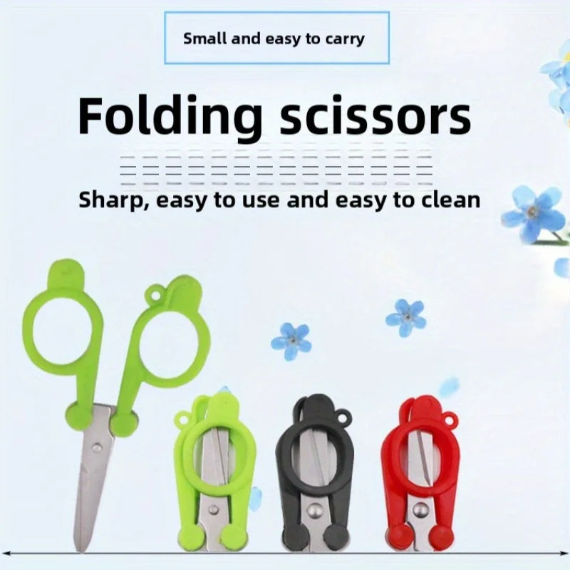 1pc Folding Scissors Mini Stainless Steel Pocket Scissors for Travel, Outdoor, Home, Office(3 Colors)