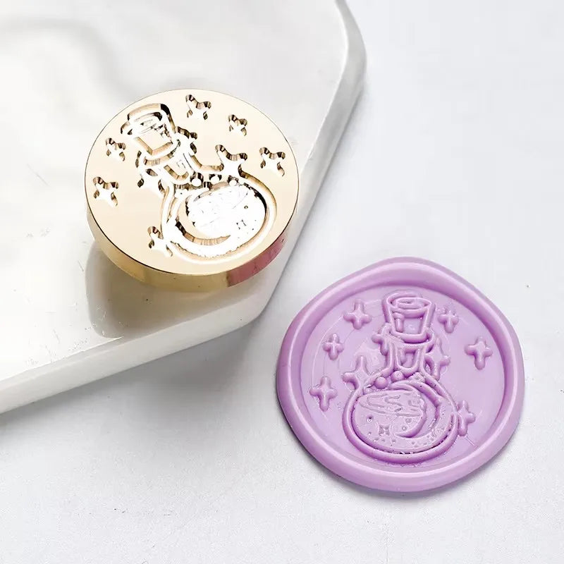 Star Sky Lotus Rose Pattern Wax Seal Stamp Retro Sealing Wax Stamp Replace Head Flowers Leaf Decorate Gift