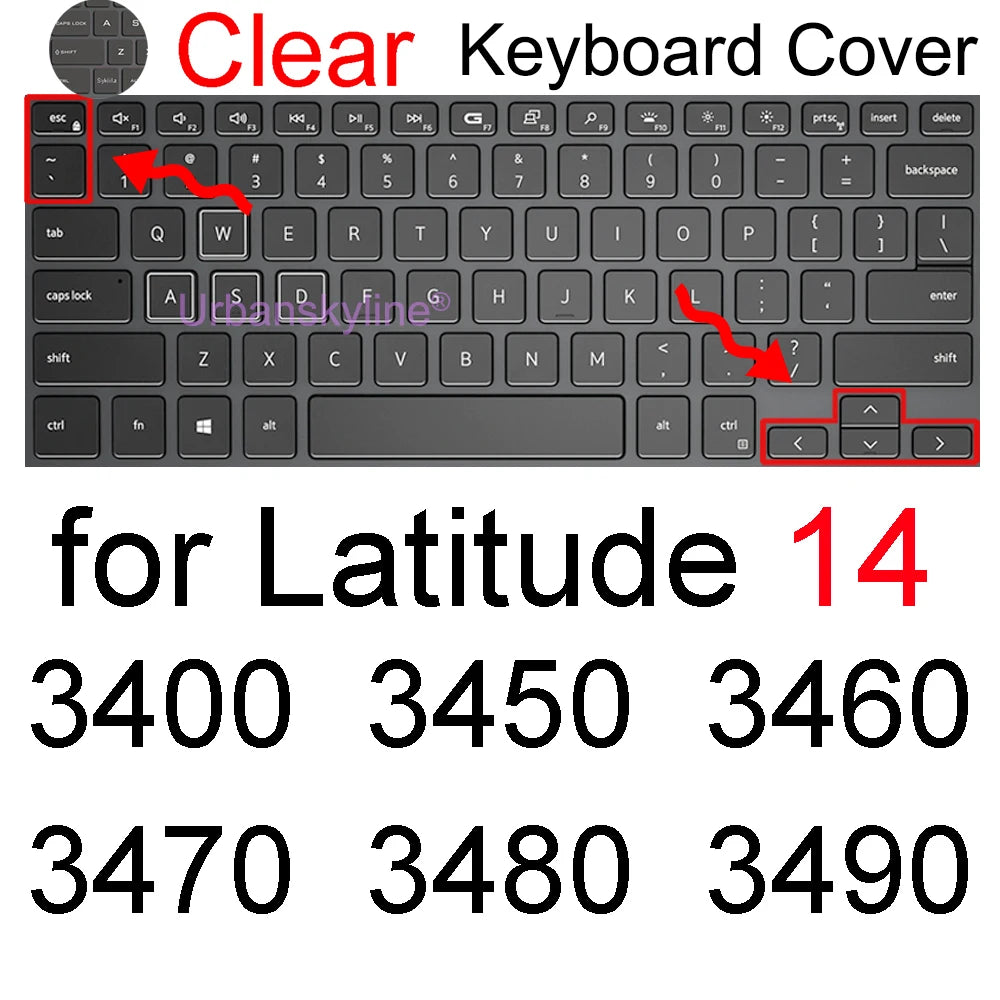Keyboard Cover for Dell Latitude 14 7440 7450 7400 7404 7410 7414 7420 7424 7430 7480 7490 2 in 1 Silicone Protector Skin Case