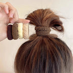 5pcs/Set Mixed Color Thick Hair Ties Soft Seamless Towel Scrunchies Women Girls Elastic No Damage Ponytail Holders Rubber Band