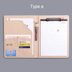 A4 Business Leather Portfolio Padfolio Folder Multifunctional Business Manager Clipboard Document Organizer Office Conference